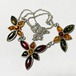 Vintage Three Tone Baltic Amber & 925 Silver Choker Necklace Made In Poland