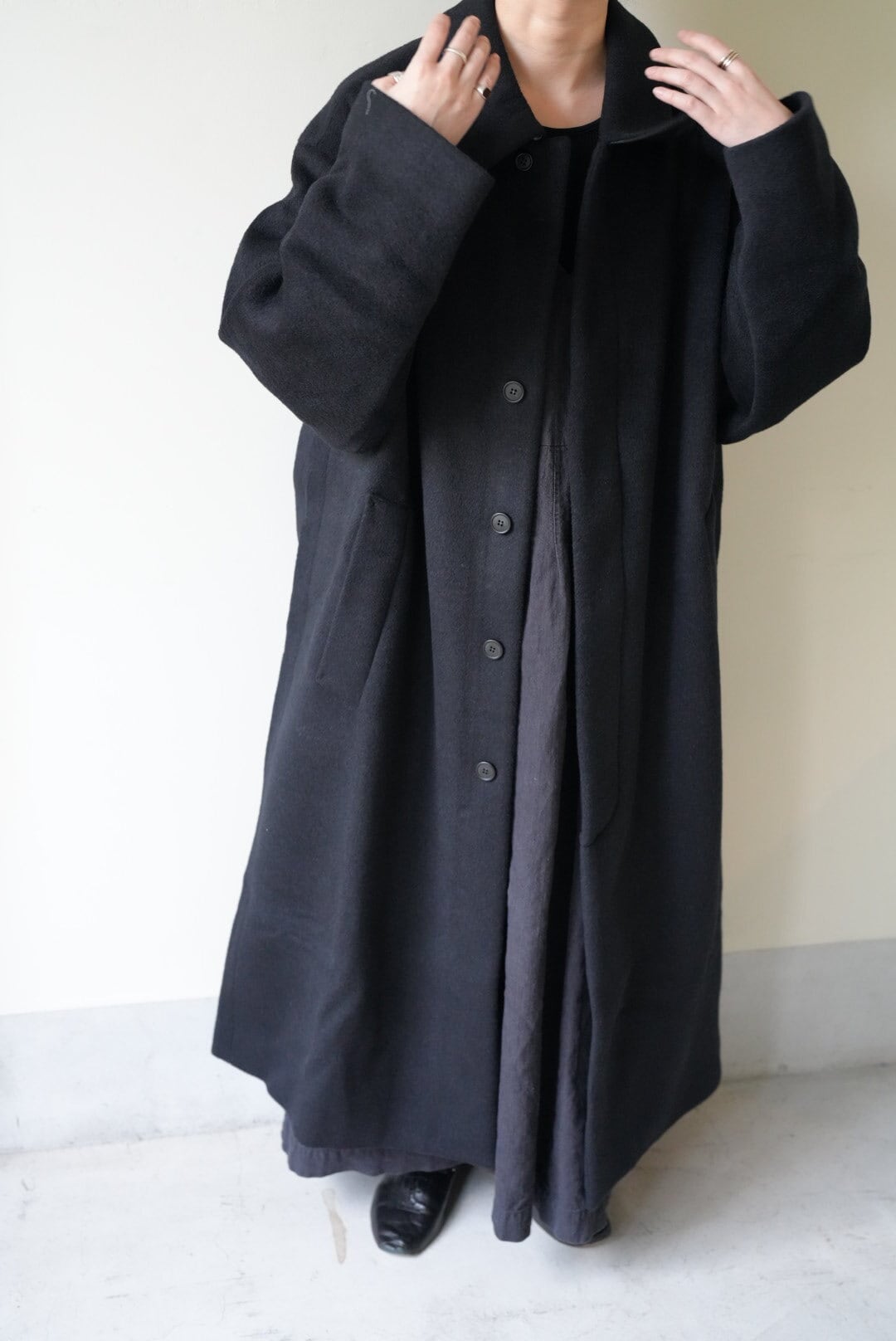 Cristaseya OVERSIZED COAT WITH LEATHER PATCH | TOMMY'S KURAMAE