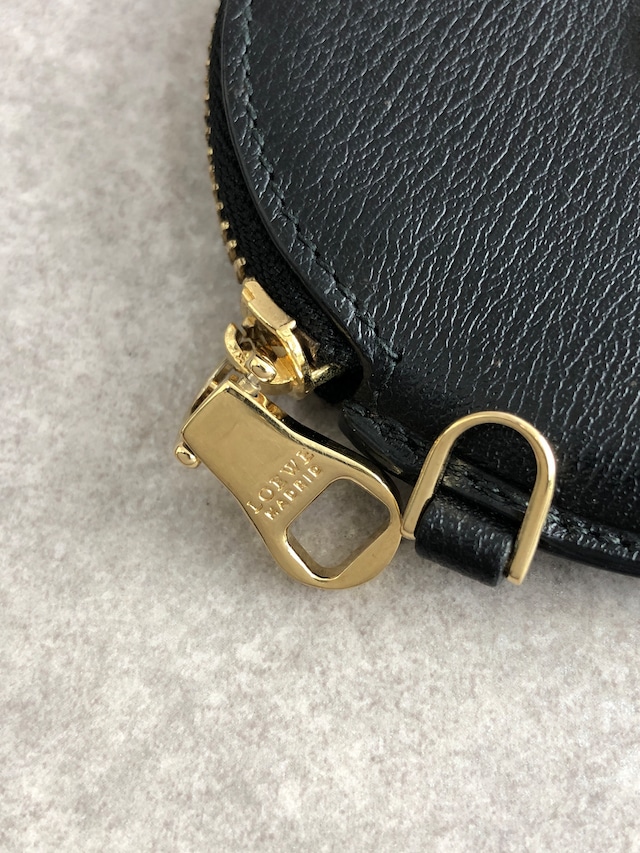 LOEWE ロエベ 財布 ブラック アナグラム レザー コインケース vintage ヴィンテージ オールド 84bggt