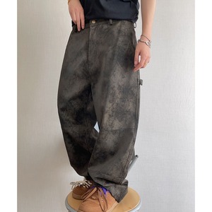 スエード風マーブルルーズパンツ　1159