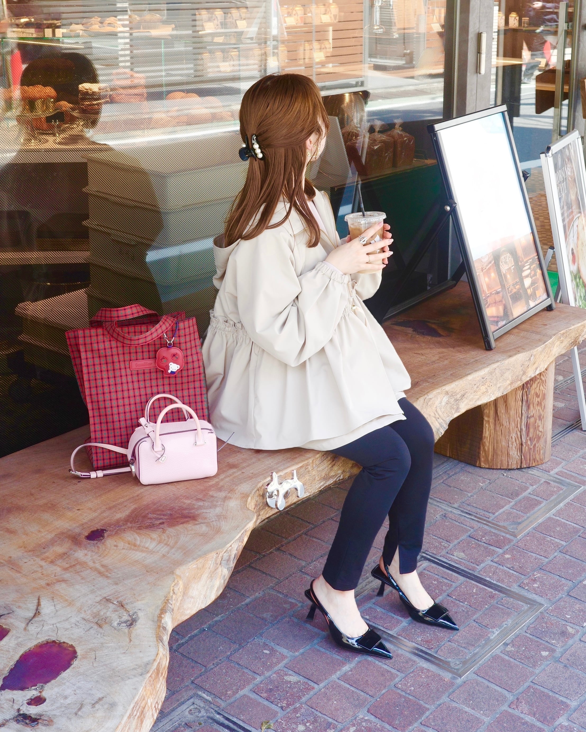 twinkle slim fit pants / black | hitomi