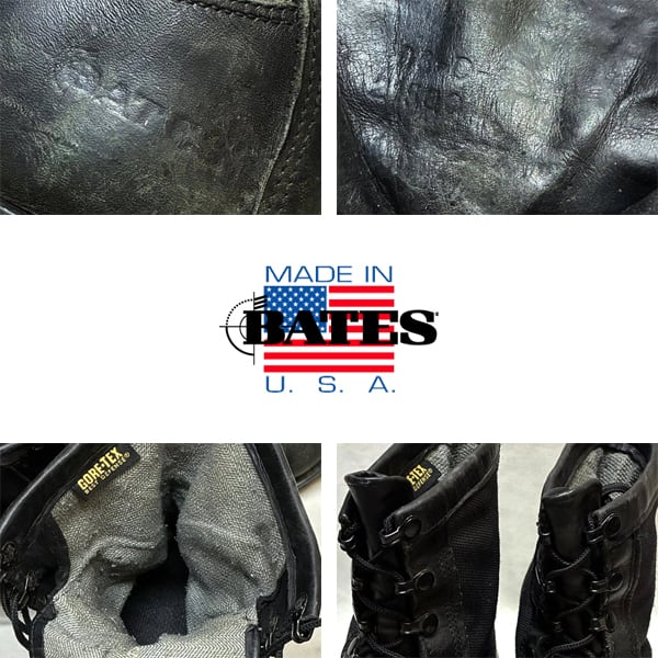1点物◇USA製ベイッBATES黒コンバットブーツ革靴レザーシューズ古着
