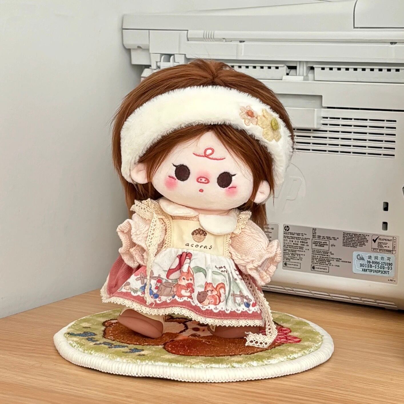 20cmぬい服】シマリス柄ワンピースコーデ 着せ替えぬいぐるみ用 お洋服