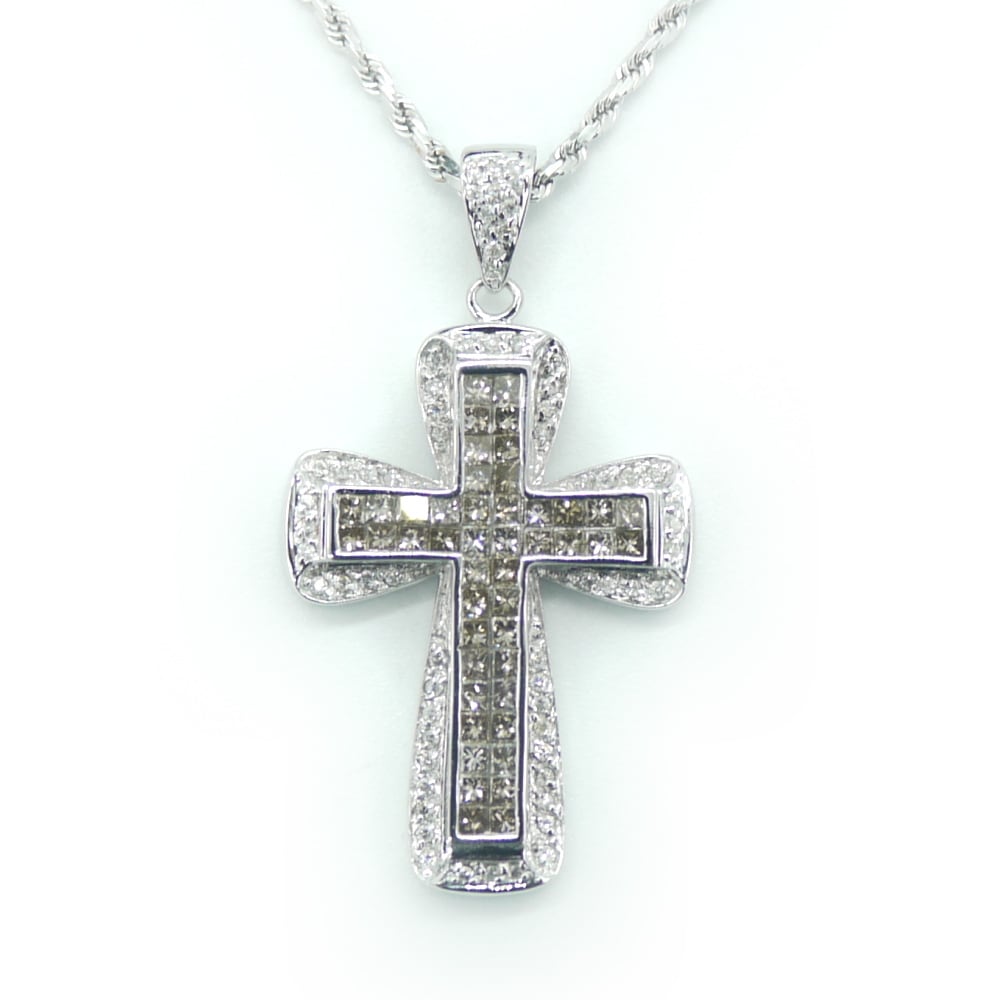 K18WG ダイヤモンド クロスペンダント ネックレス 18金 ホワイト K18WG ダイヤモンド クロスペンダント ネックレス 18金 ホワイト