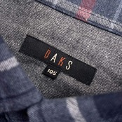 カシミヤ混 DAKS ダックス チェック 長袖シャツ 105/グレー系 メンズ