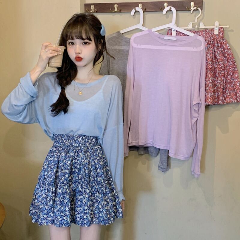 スプリングオータムスタイルTシャツ トップス フローラルスカート ロング 春物 秋物 花柄 1号婦人76508705350