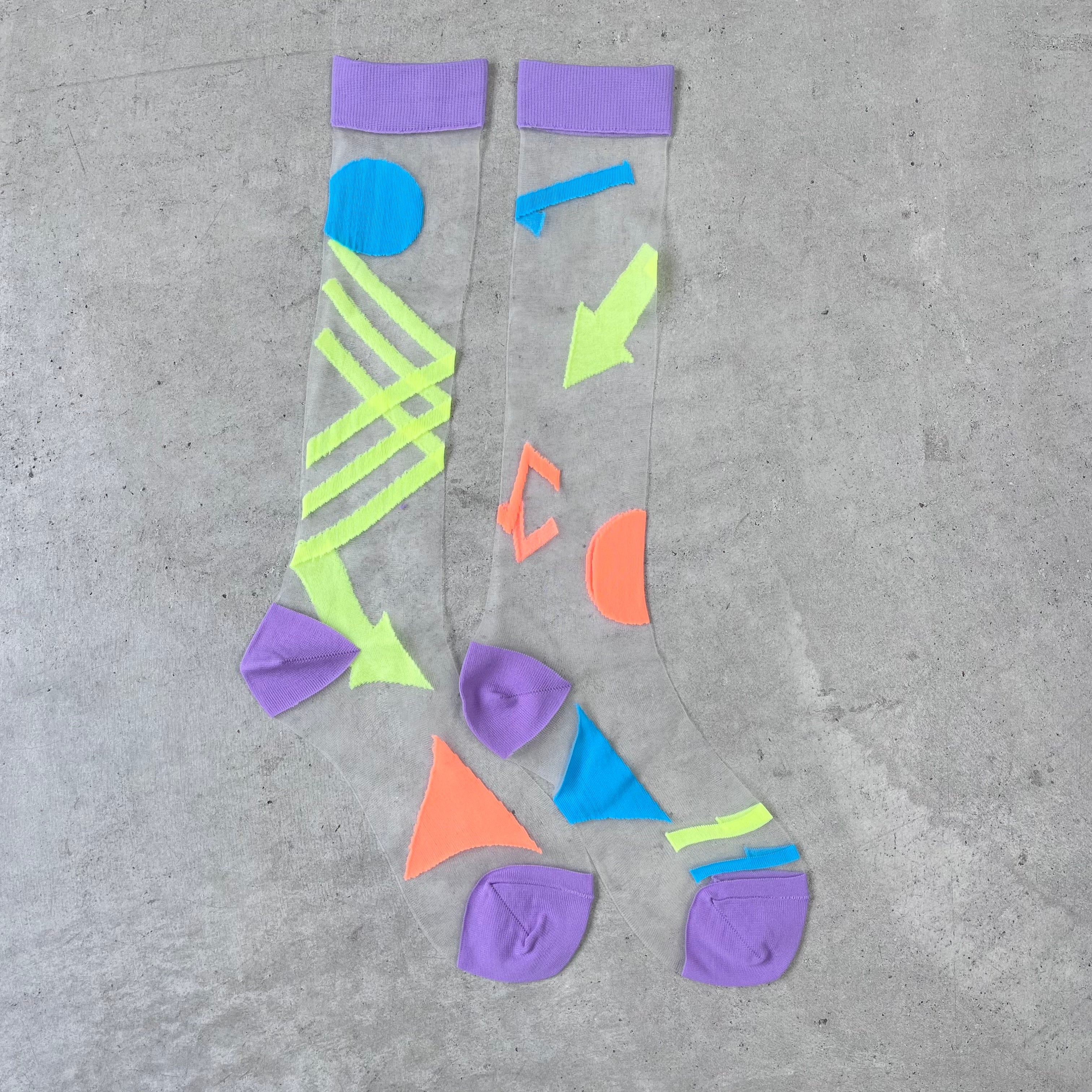 FAKUI / 【22-24cm】see-through  shapes highsocks FK-256