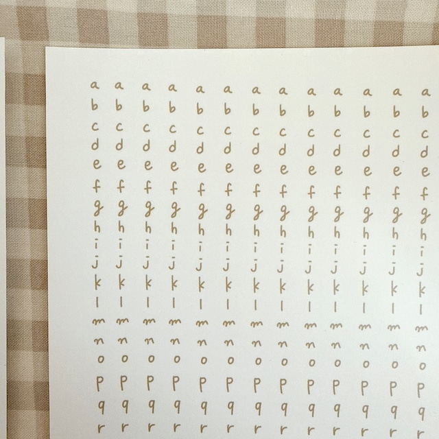 くるみ雑貨店オリジナルフォント フリーカット英字シール