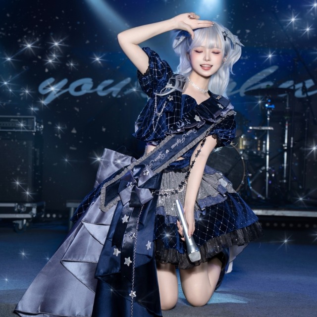 アイドル衣装 ワンピース フルセット×サッシュリボン ライブ・生誕祭