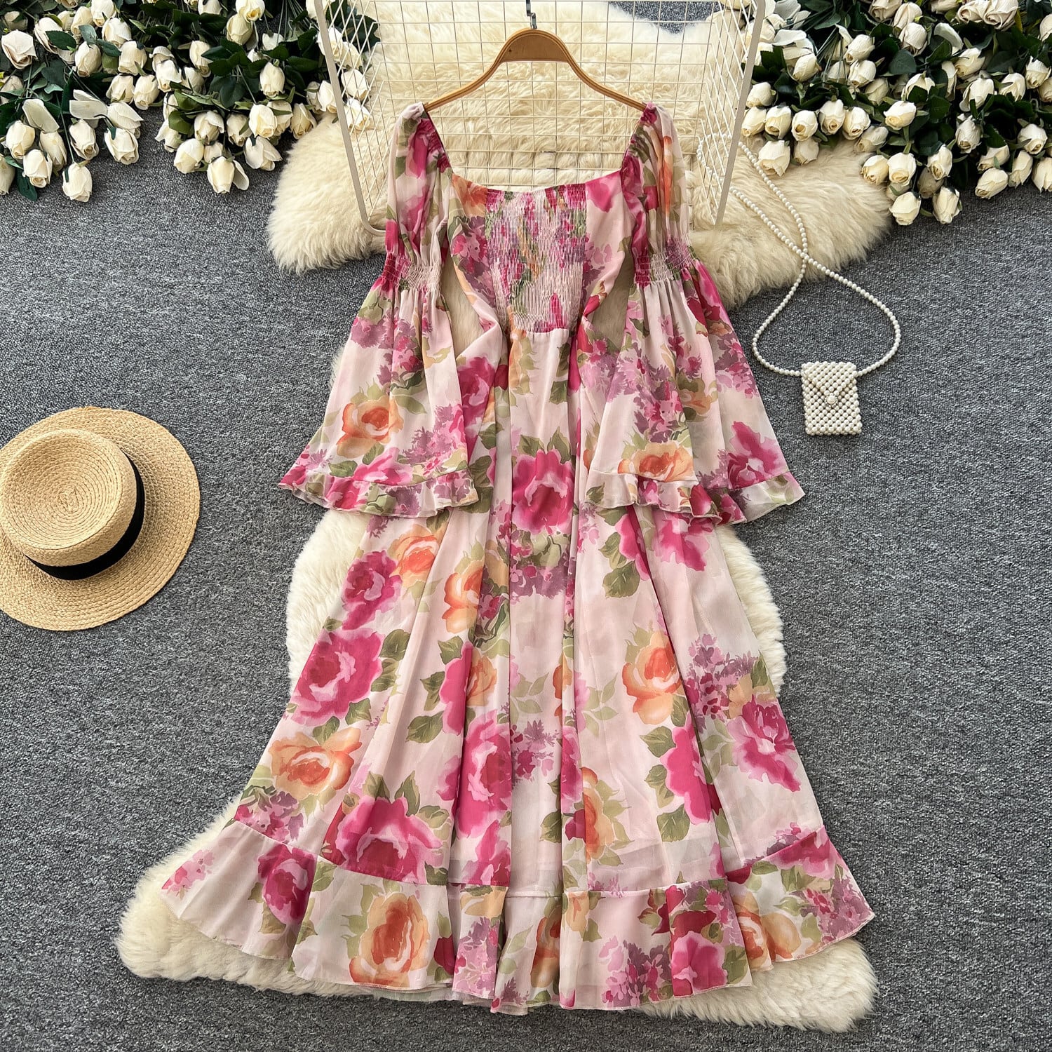 薔薇色の休日 フレンチロマンティックワンピース♥B75