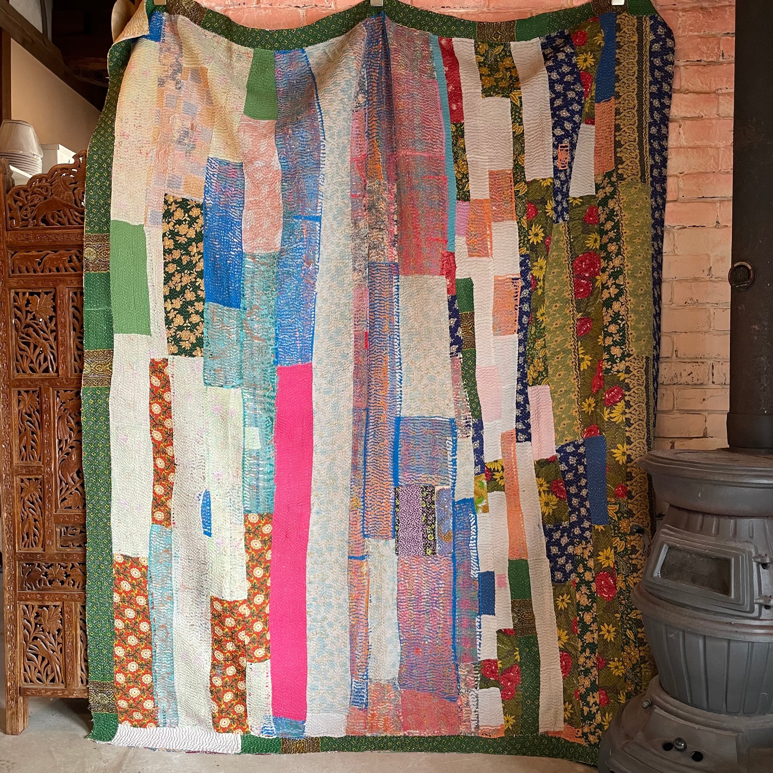 SALE】カンタキルト 着れ ラリーキルト インド ヴィンテージ キルト 