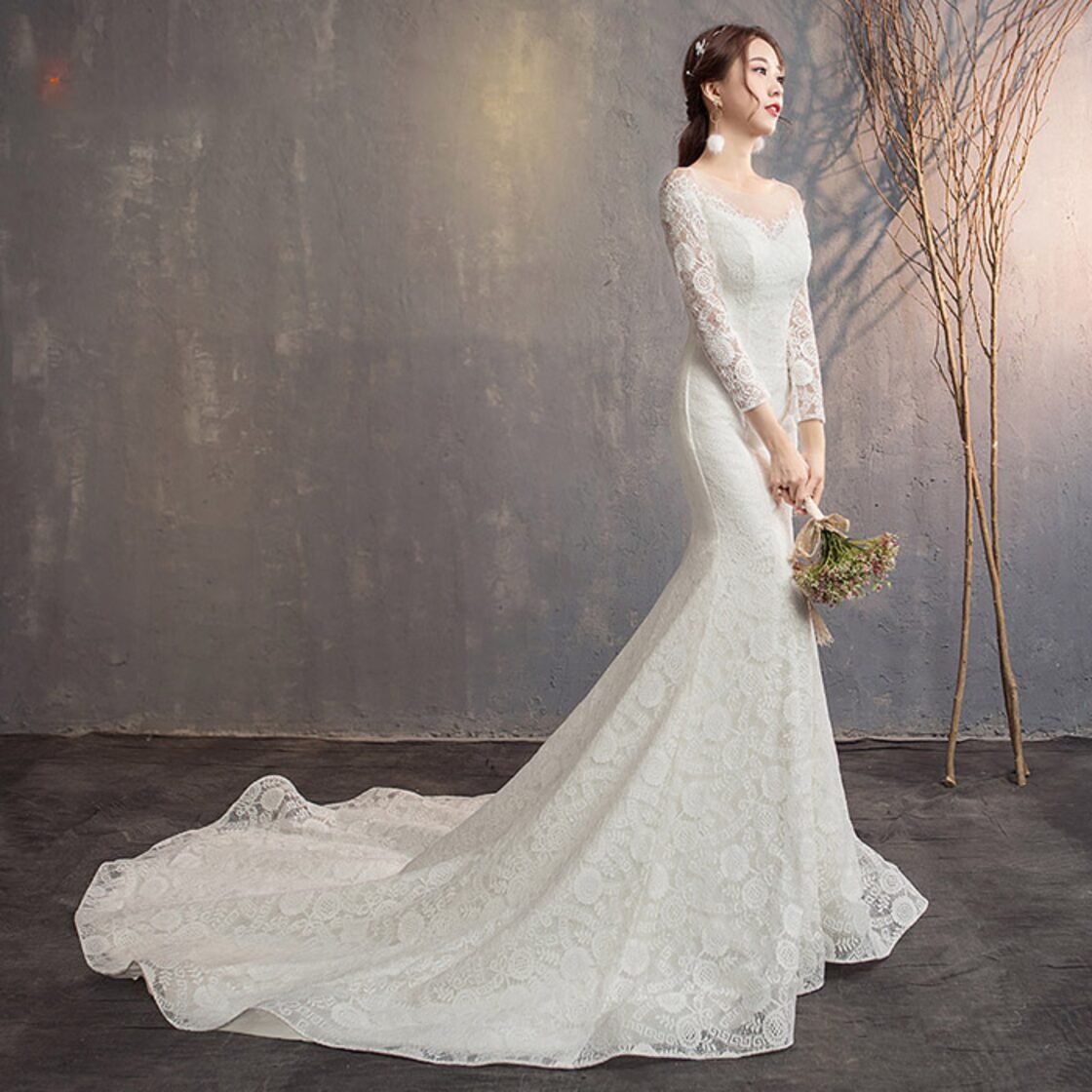 ウェディングドレス 長袖 花嫁 ドレス 結婚式 | PAY ID