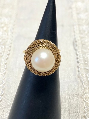 【Run Rabbit Run Vintage 】Pearl×gold ring