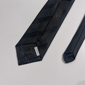 Rosso Bianco ロッソビアンコ シャドーストライプ ネクタイ ブラック/レジメンタル