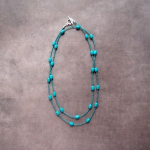 Blue Jade Long Necklace／ブルージェード ロングネックレス（Blue）