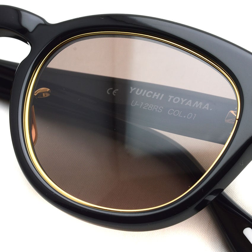 YUICHI TOYAMA / U-128RS IND / SG 01 Black/Gold - Brown lenses