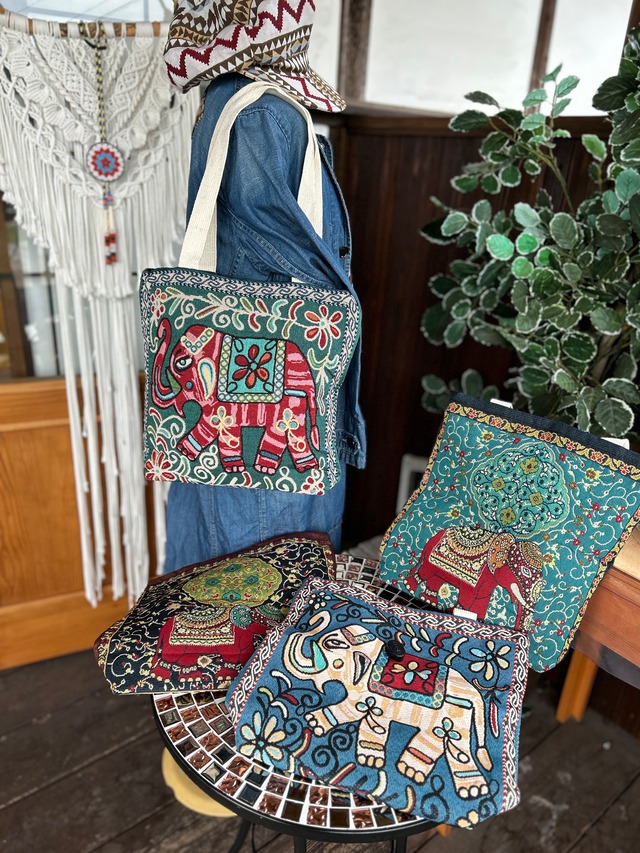 ゴブラン織ゾウさんトートバッグ B