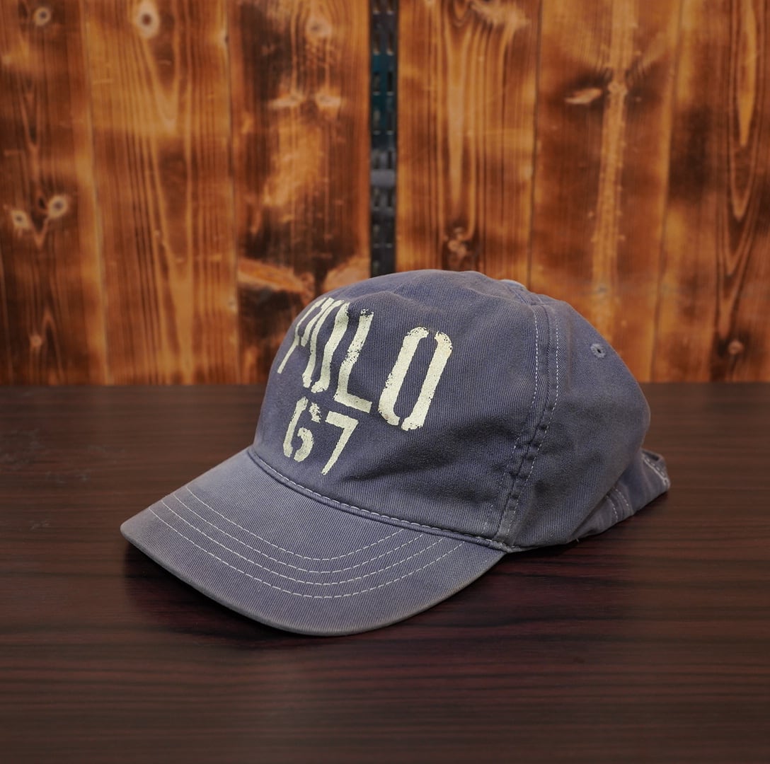 90s ralphlauren キャップ 5パネル つばレザー コーデュロイ