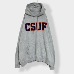 【champion】カレッジ カリフォルニア州立大学 CSUF 刺繍 パーカー フーディー スウェット プルオーバー 2XL ビッグシルエット チャンピオン US古着