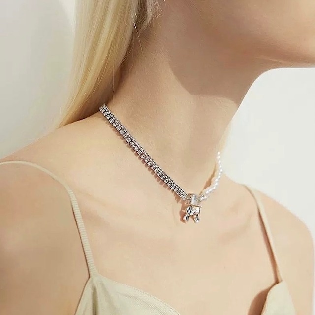Asymmetry Mix Choker Necklace
