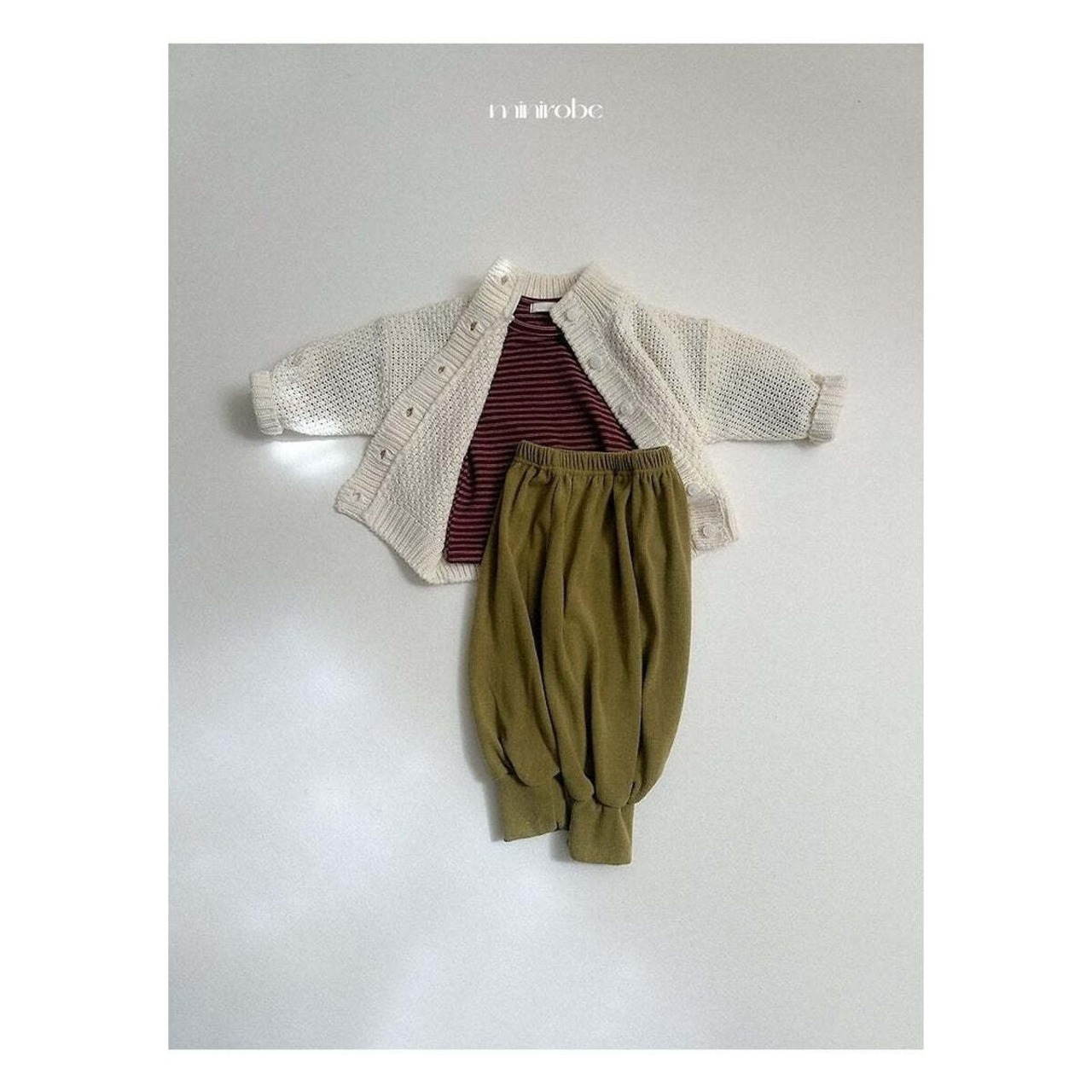 【取寄】minirobe ワッフルハイネックカーディガン｜冬服｜韓国子供服