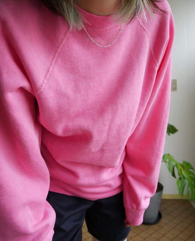 80s-90s Tultex Ultra Fleece Solid Raglan Sweat hot pink