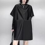 Mid-length PU dress fashion short sleeve vest (ME137)