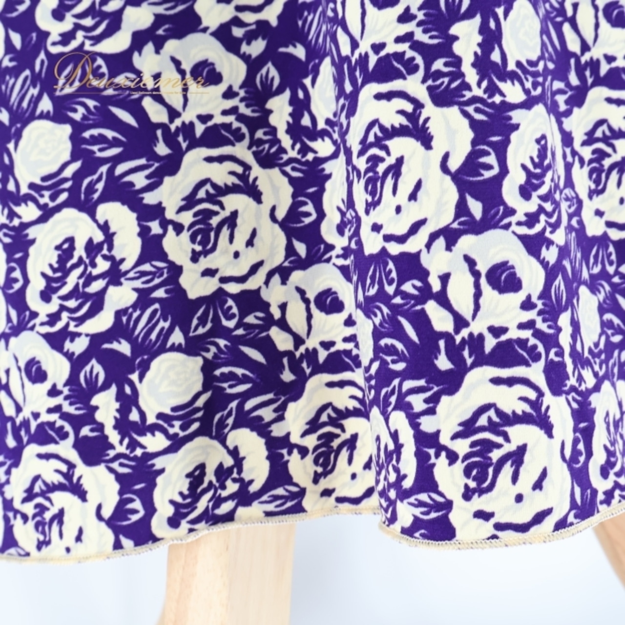 フラメンコ 衣装 ファルダ スカート ブルー系 パープル系 青 紫 伸縮 ストレッチ 柄 模様 レッスン 練習着 おしゃれ 柔らかい スカート レディース ダンス 衣装 練習用 ステージ衣装