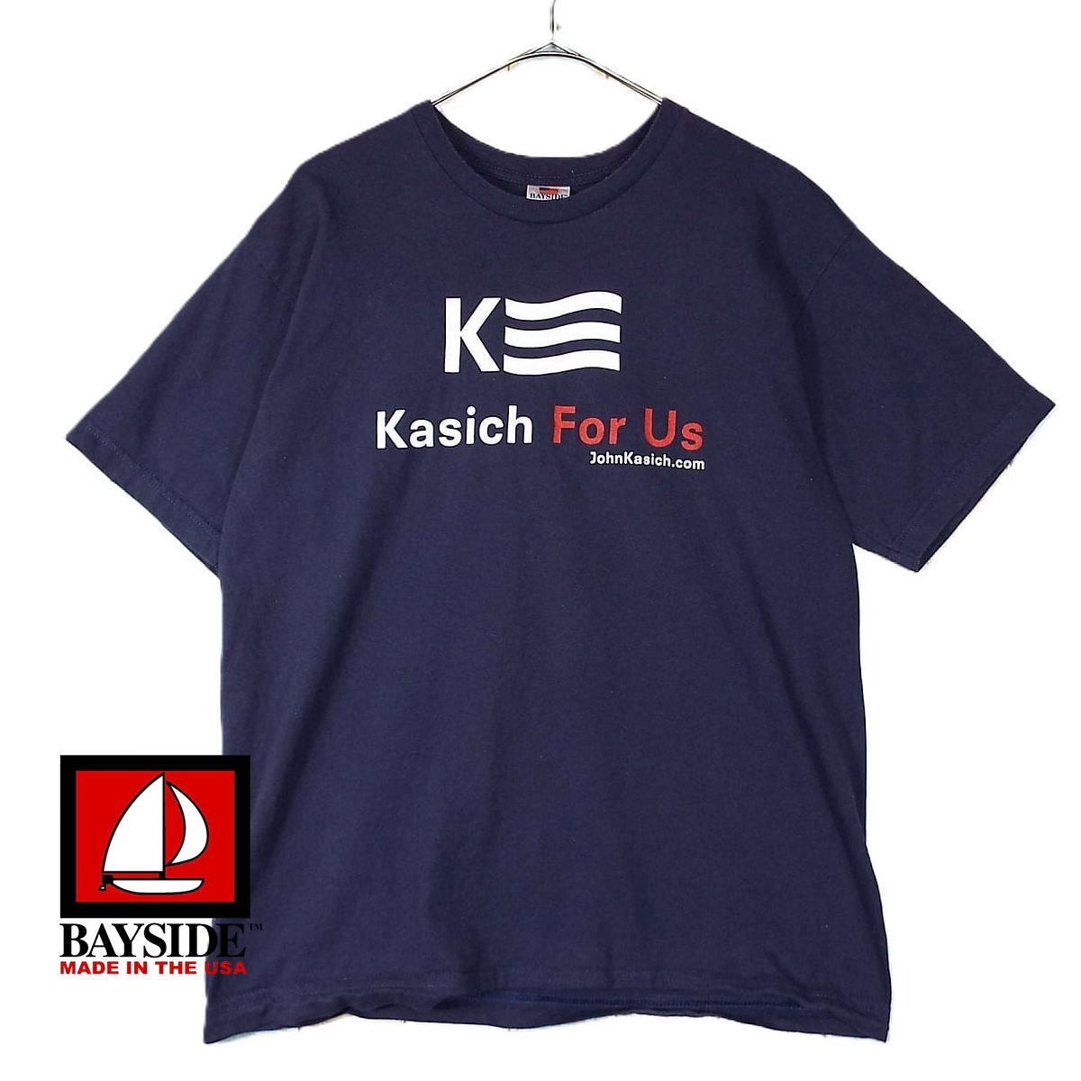 USA製】【90年代】 BAYSIDE ベイサイド Kasich For Us 企業ロゴ 