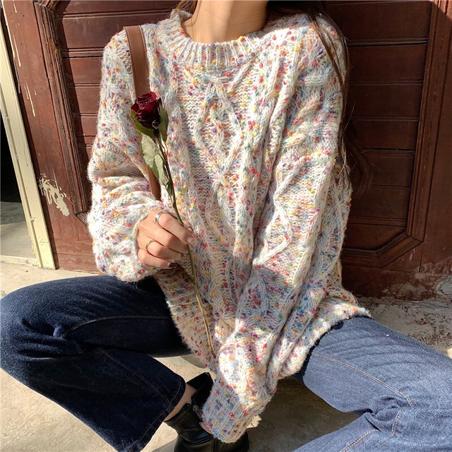 【MumuIns 】 秋新作大人気ピンク色セーター　A0421