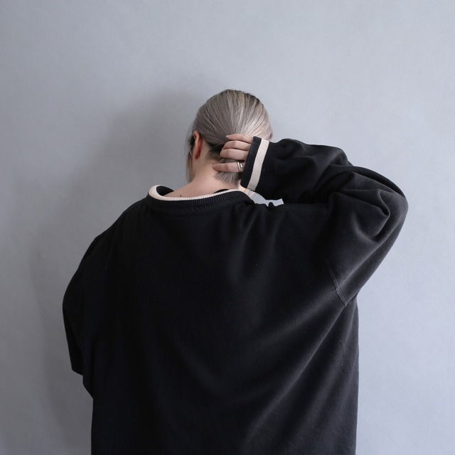 "KINGSIZE"  4XL super wide silhouette half-zip pullover