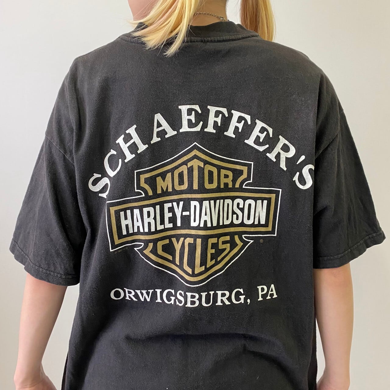 90年代 USA製 Harley-Davidson ハーレーダビッドソン 両面プリント 