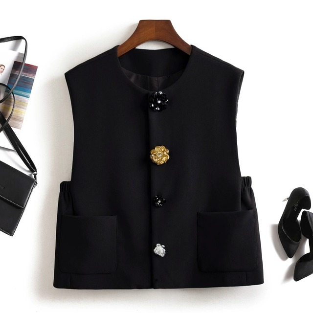 Art jewel button vest　M1811