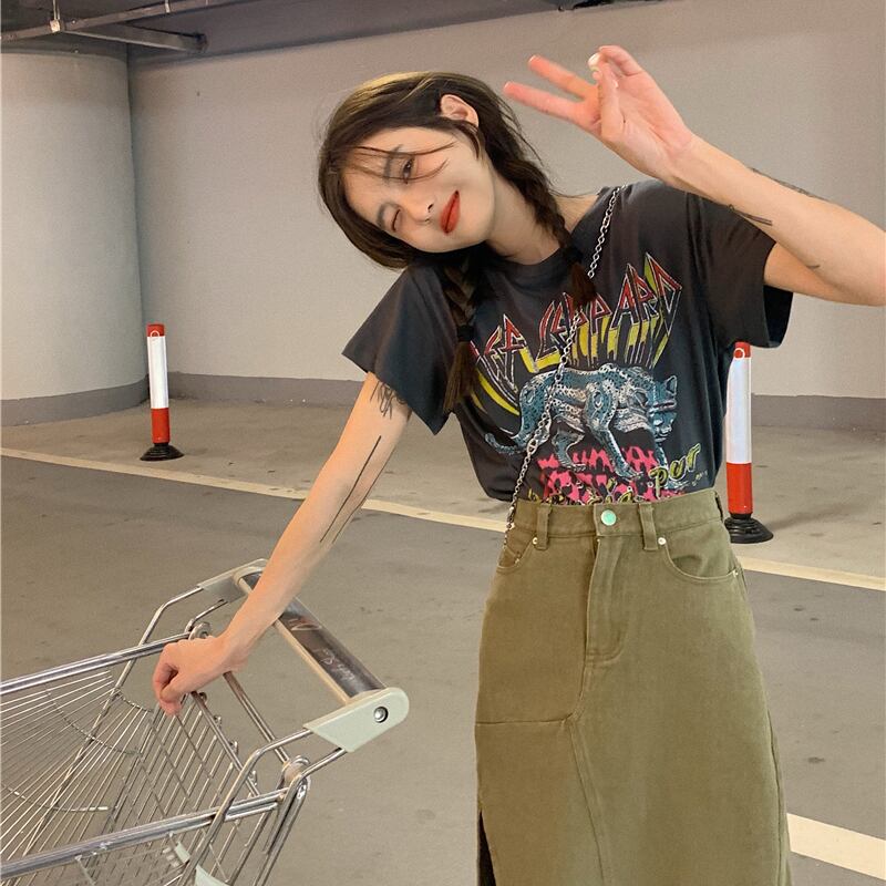 レディースサマースタイルプリントTシャツ スカート 夏物 ドラファッションホール27980317887