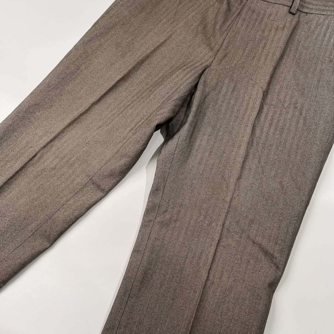 EDIFICE エディフィス ヘリンボーン ストライプ スラックスパンツ ボトムス 46 /メンズ/日本製/ベイクルーズ