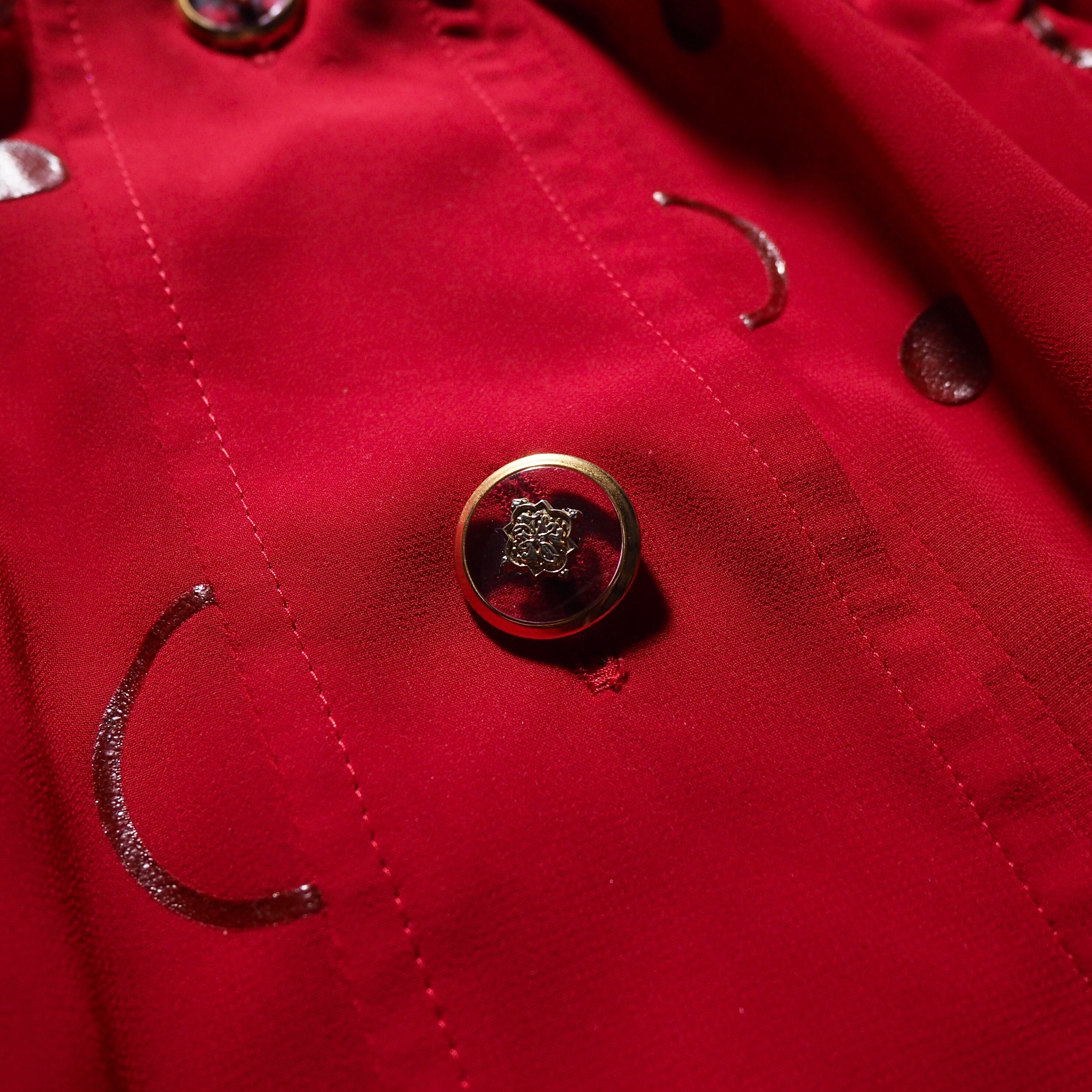 1990s ”franca v.paoloni ” modern rétro Dot pattern vintage Drape shirt