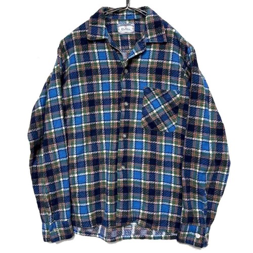 Donlin - Made in USA Vintage Printed Flannel Shirt [1960s-] Vintage Cotton Nel Shirt