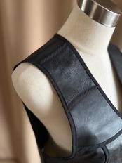 80-90s vintage real leather vest-4873-9