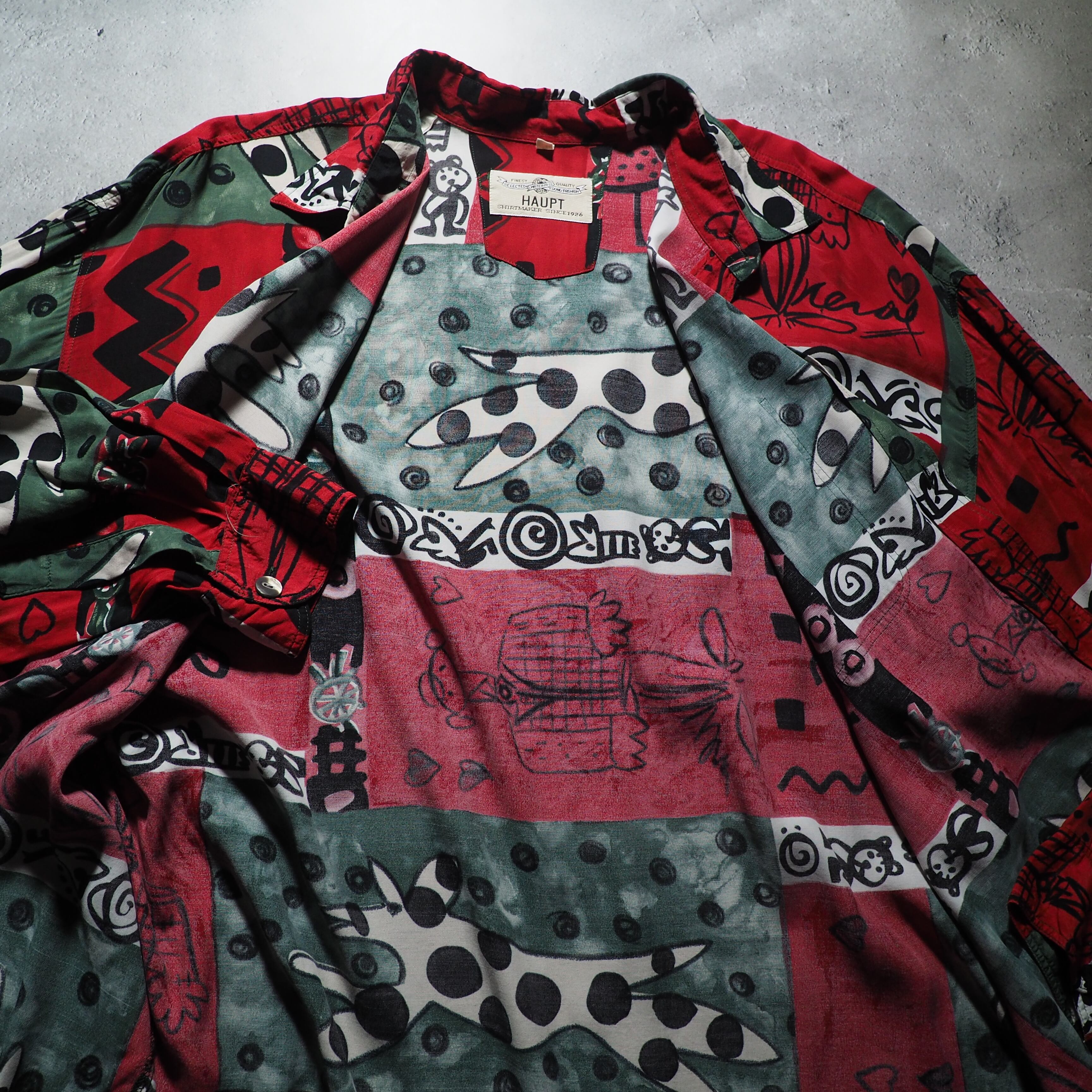 1990s Modern Retro art Painting vintage Drape loose shirt