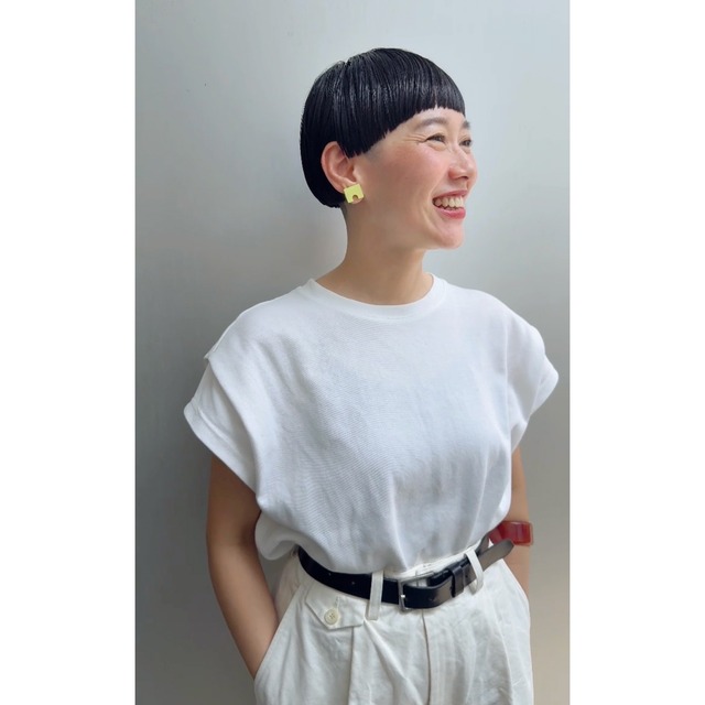 corchea / trapezoid earring【pale orange】