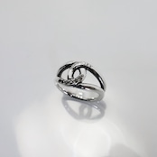 OPEN TEARDROP with BLACK DIAMONDS RING / オープンティアドロップ・ブラックダイヤモンドリング