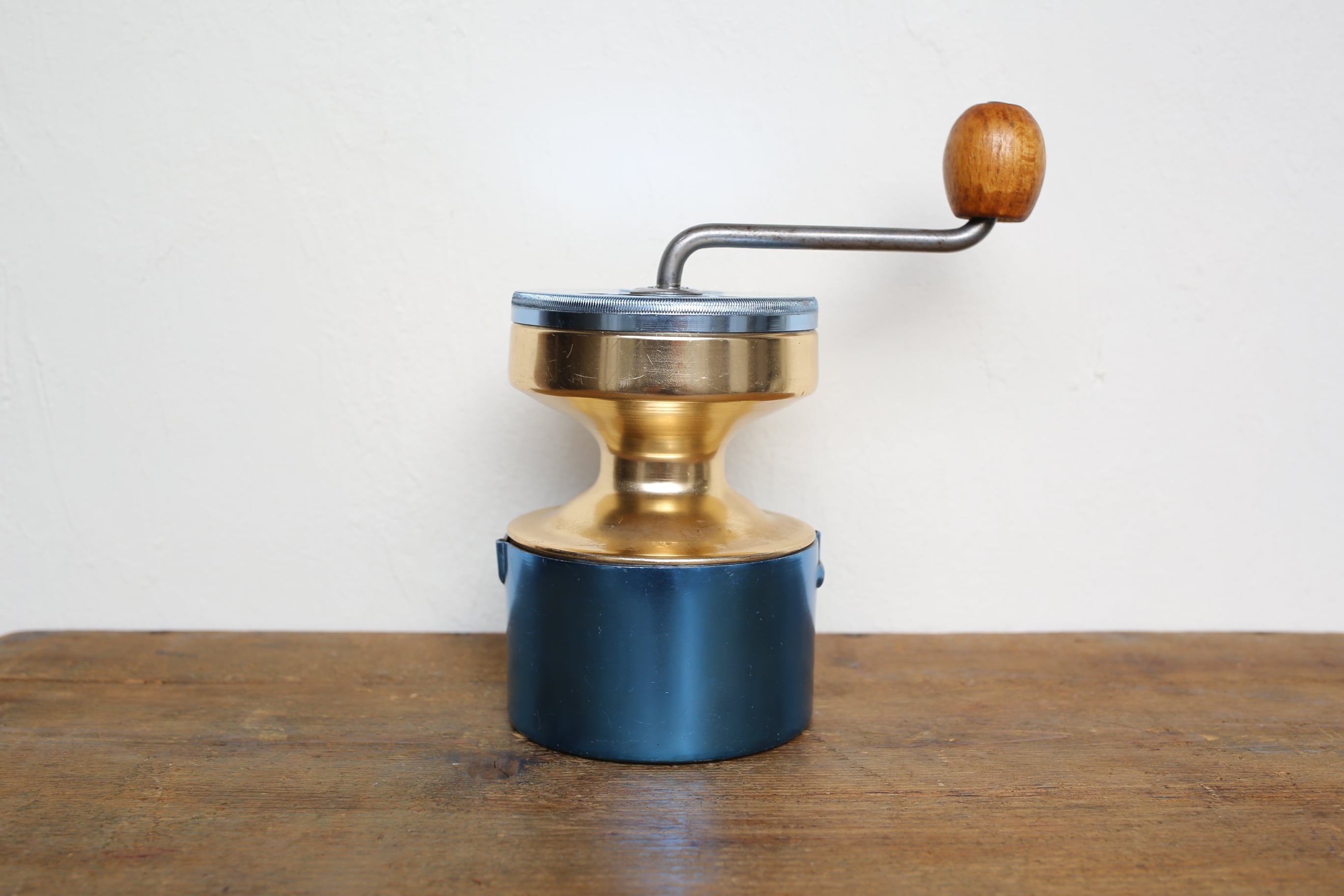 フランス アンティーク ヴィンテージ Birambeau社 AS HOP コーヒーミル 後期型 ブルー×ゴールド
