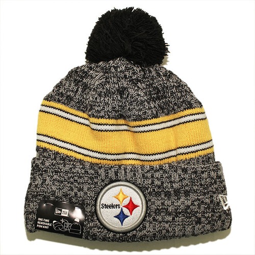 ニューエラ ニット帽 ビーニーキャップ 帽子 メンズ レディース NEW ERA NFL ピッツバーグ スティーラーズ ワンサイズ NFL2023SAIDELINEKNIT-STEELERS