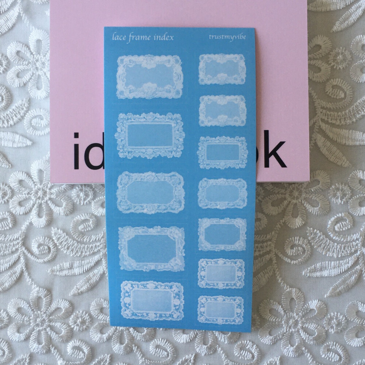 [ trustmyvibe ] lace frame index sticker | 韓国文具 it-tta