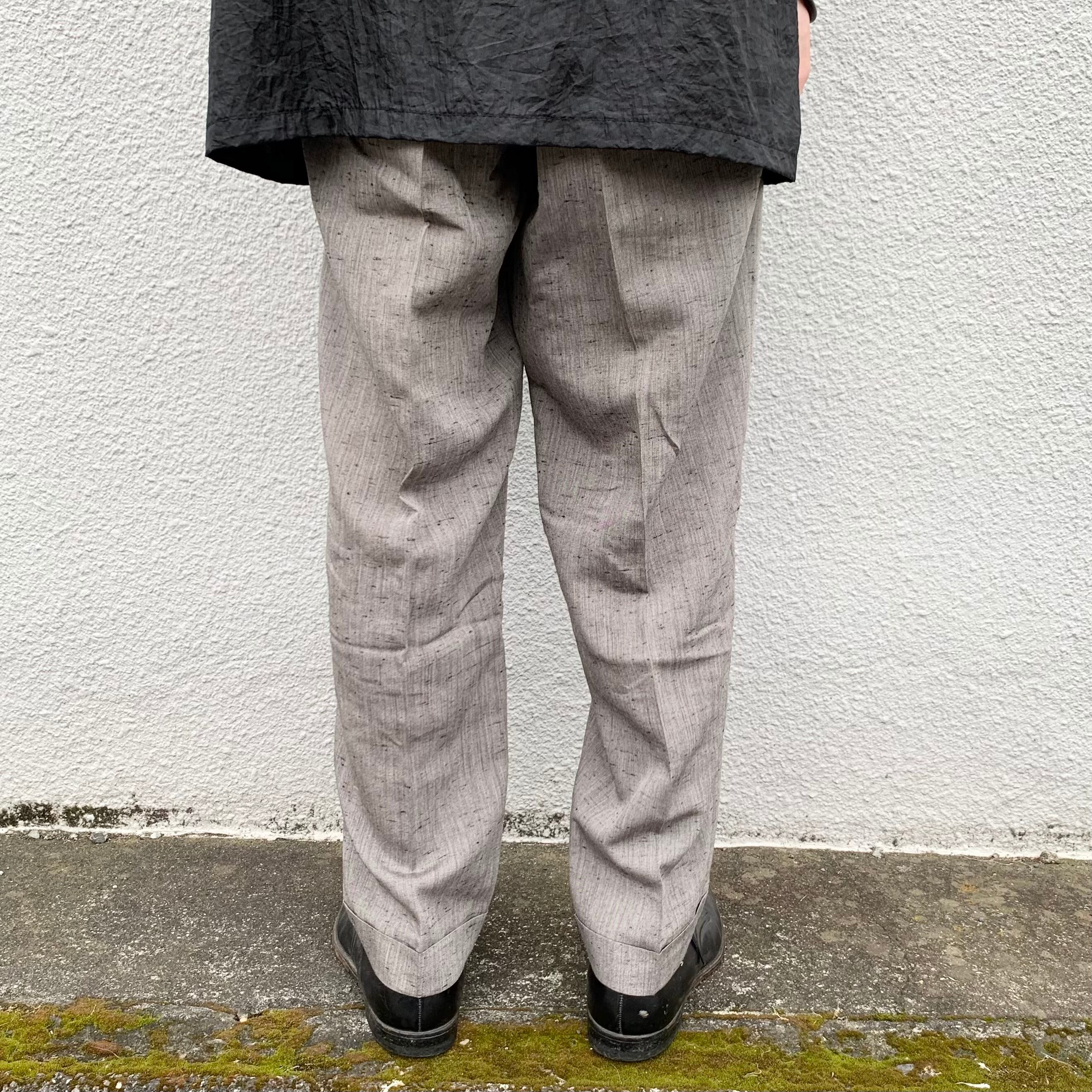 USED】50s Vintage タック コットンネップ スラックス ダブル グレー