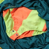 社交ダンス 衣装 スタンダード ドレス ワンピース ステージ衣装 女性用 レディース オールシーズン イエロー系 オレンジ系 グリーン系 ラインストーン グリーンオレンジイエロー 幻想的 光沢 ラインストーン付き チョーカー付き 117cm トレンド おしゃれ デザイン 伸縮性あり 披露宴 パフォーマンス 競技用 体型カバー レディースファッション