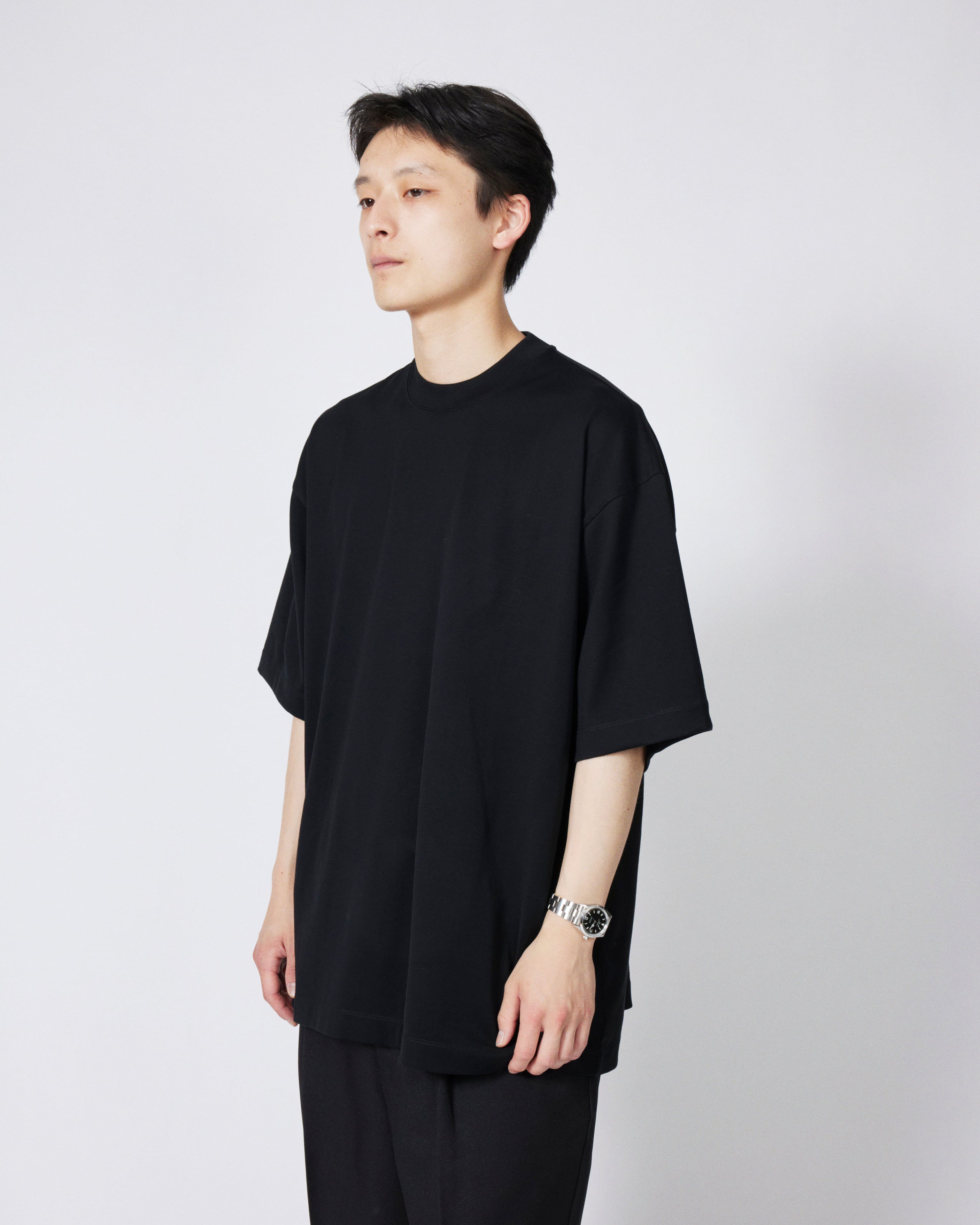 everyone luxury cotton short sleeve tee shirt (BLACK) | everyone