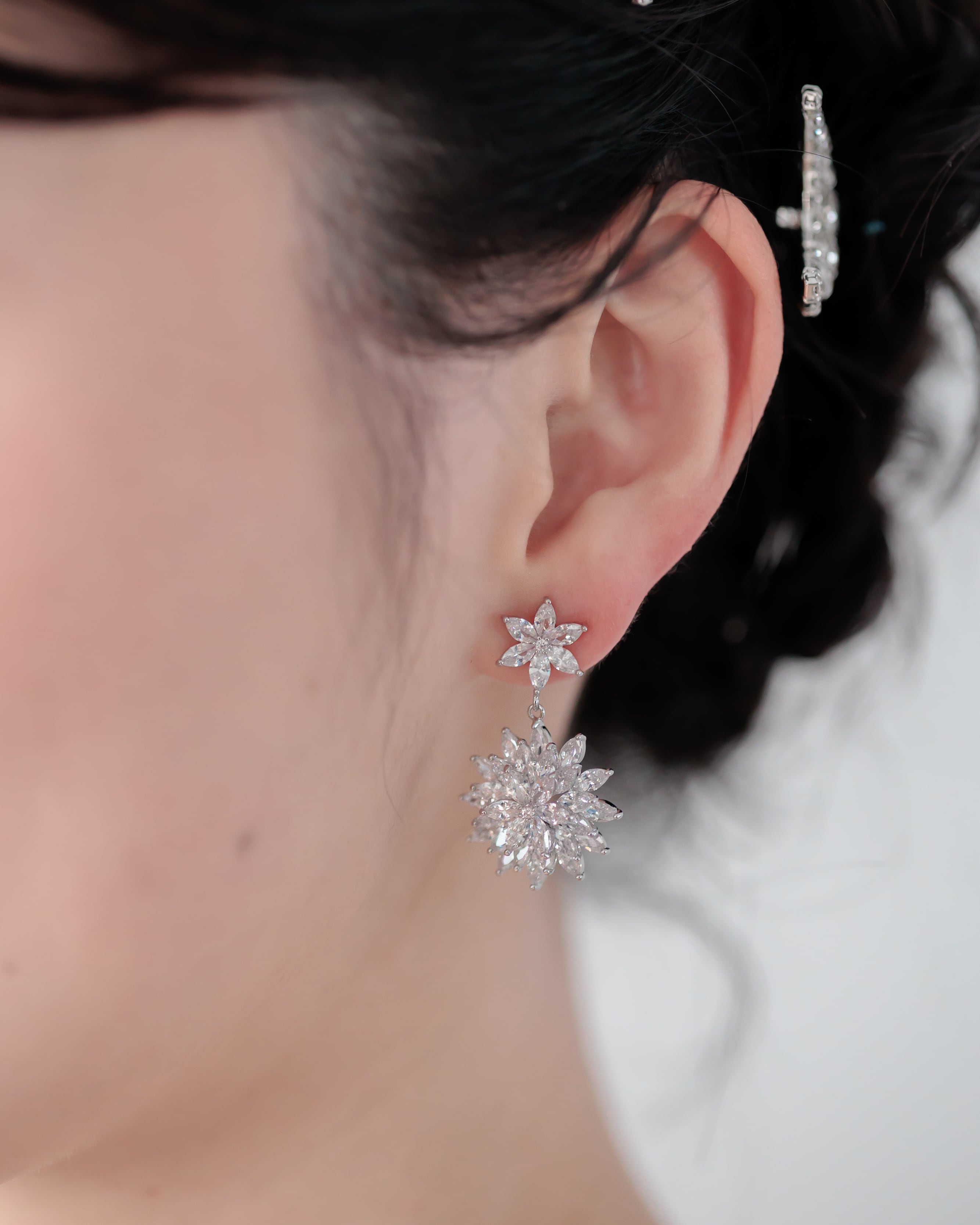 フラワービジューピアス/イヤリング【AE2604-16】