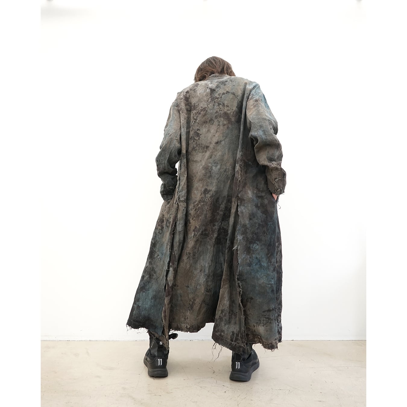 kujaku] (クジャク) C-698-5 exclusive dyed mao colar long coat