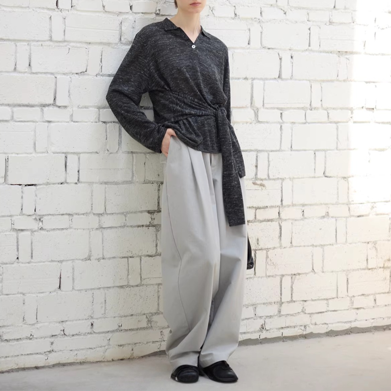 深タック入り ワイドレッグ きれいめパンツ 00156・画像13